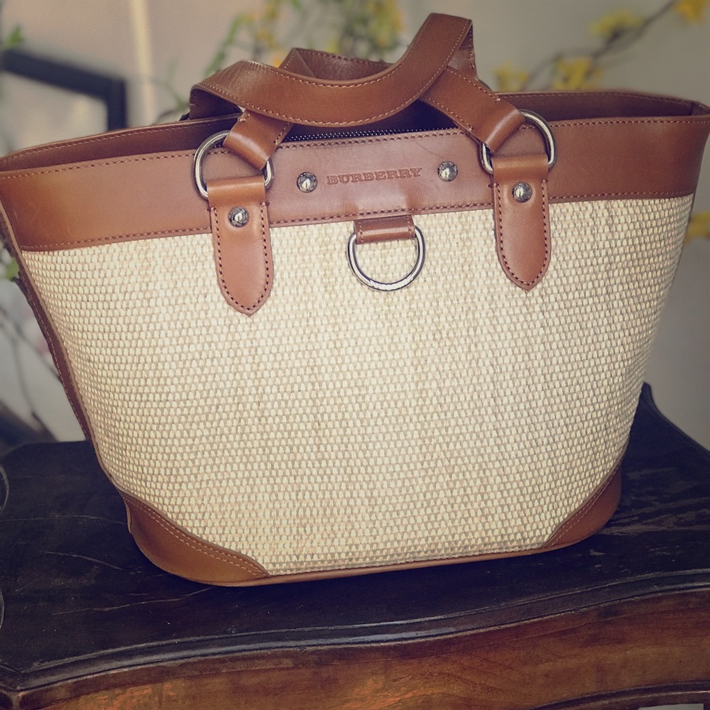 Burberry woven tote